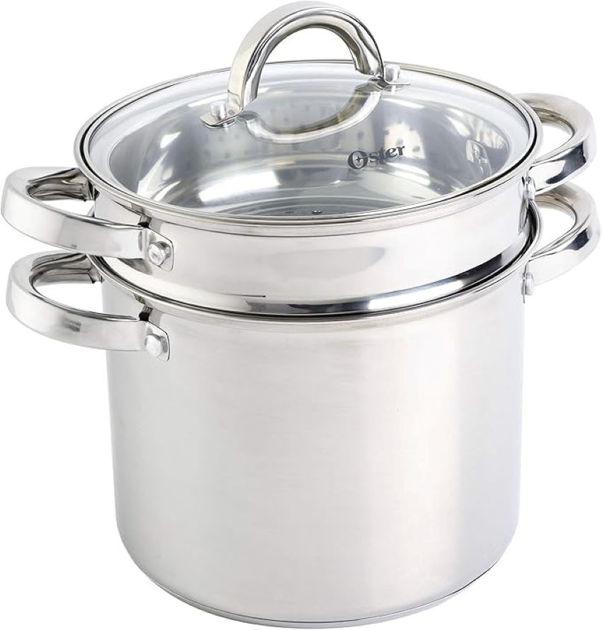 Oster Sangerfield 5-qt pasta pot set with stainless steel steamer insert